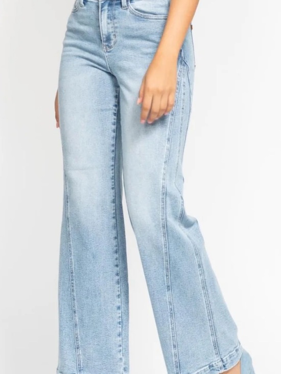 Judy Blue Denim - INDIGO RETRO SIDE SEAM WIDE LEG, 32" INSEAM